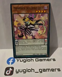 YUGIOH PERFORMAPAL SKULLCROBAT JOKER COMMON LEED 1ST EDITION LIGHT PLAYED - Image 1