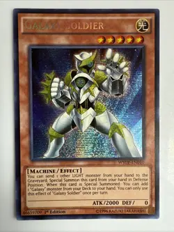 Yugioh - 3x Galaxy Soldier WSUP-EN010 1st Edition Prismatic Secret Rare NM - Image 2