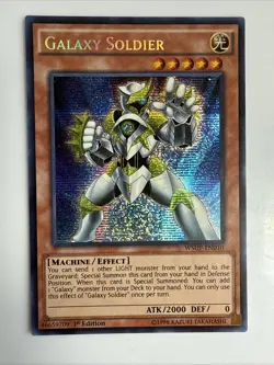 Yugioh - 3x Galaxy Soldier WSUP-EN010 1st Edition Prismatic Secret Rare NM - Image 4