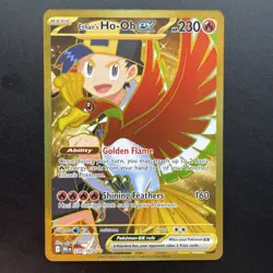 Pokemon TCG Ethan's Ho-Oh EX 239/182 Sv10: Destined Rivals Gold Holo Card NM - Image 1