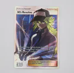 Pokemon N's Resolve Cosmic Eclipse Ultra Rare Full Art SM Holo Card 232/236 - Image 1