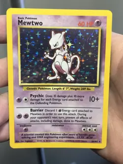 Pokemon TCG Mewtwo Base Set Holo Rare Card 10/102 Vintage NM/LP - Image 2