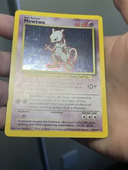 Pokemon TCG Mewtwo Base Set Holo Rare Card 10/102 Vintage NM/LP - Image 4