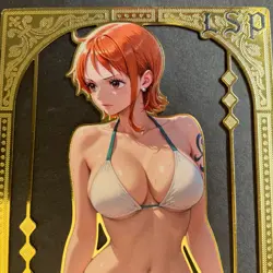 Goddess Story Gold METAL Card - Serial Number #/200! Anime Waifu Nami Bikini - Image 2