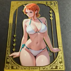 Goddess Story Gold METAL Card - Serial Number #/200! Anime Waifu Nami Bikini - Image 4