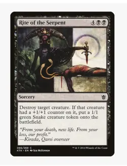 Rite of the Serpent #86 Khans of Tarkir (KTK) Magic Card With Protective Sleeve - Image 1