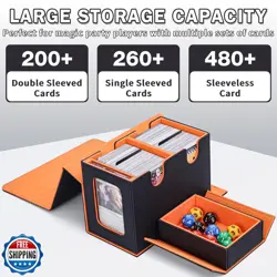 tmstorys Commander Deck Box for MTG, Card Deck Box with Dice Tray and Display - Image 2
