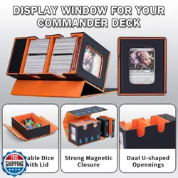 tmstorys Commander Deck Box for MTG, Card Deck Box with Dice Tray and Display - Image 3