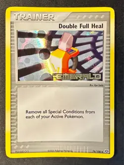 Double Full Heal 76/106 2005 EX Emerald Pokemon Card Reverse Holo Trainer - VLP - Image 1