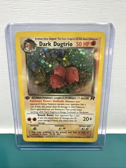Dark Dugtrio 6/82 1st Edition Holo Rare WOTC Vintage Pokemon Team Rocket Card - Image 1