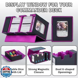 tmstorys Commander Deck Box for MTG, Card Deck Box with Dice Tray and Display - Image 3
