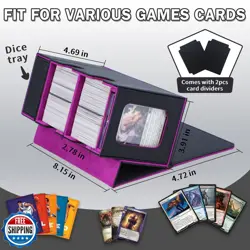tmstorys Commander Deck Box for MTG, Card Deck Box with Dice Tray and Display - Image 4