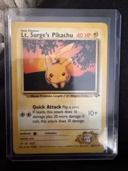 Pokemon TCG Lt. Surge's Pikachu 84/132 Gym Challenge - Image 1