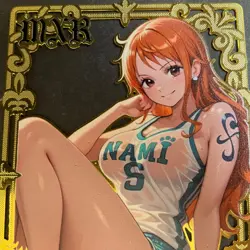 Goddess Story Gold METAL Card - Serial Number #/200! Anime Waifu Nami Bikini - Image 2