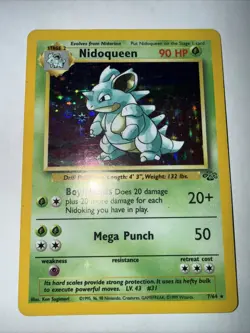 Pokemon TCG Nidoqueen Jungle 7/64 Holo Unlimited Holo Rare - Image 1