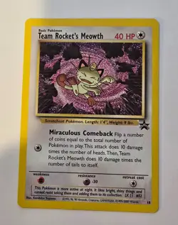 Pokemon Wizards Black Star Promos Team Rocket's Meowth #18-LP - Image 1