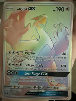 Pokemon Lugia GX Secret Rare Full Art Holo 227/214 Sm-Lost Thunder HP 190 - Image 1
