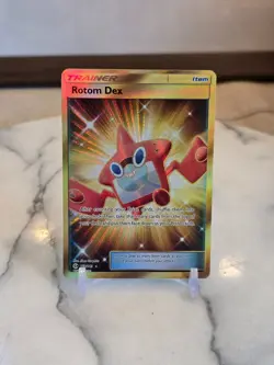 Pokemon TCG Rotom Dex (Secret) 159/149 SM Base Set Holo Full Art LP - Image 1