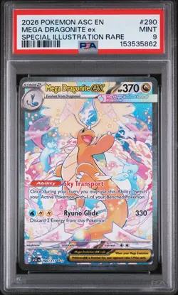 2026 POKEMON ASC EN-ASCENDED HEROES #290 MEGA DRAGONITE EX PSA 9 - Image 1