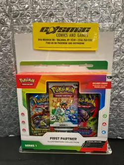 POKEMON: FIRST PARTNER ILLUSTRATION COLLECTION 3 BOOSTER PACKS + PROMOS-SEALED - Image 1