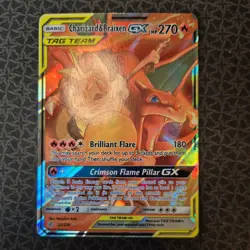 Charizard & Braixen GX 22/236 Cosmic Eclipse Tag Team Ultra Rare Pokemon Card - Image 1