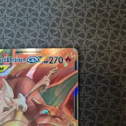 Charizard & Braixen GX 22/236 Cosmic Eclipse Tag Team Ultra Rare Pokemon Card - Image 3