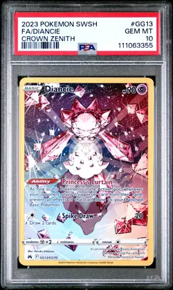 2023 POKEMON SWORD & SHIELD CROWN ZENITH #GG13 FULL ART/DIANCIE PSA 10 - Image 1