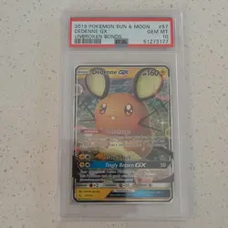 Pokemon Dedenne GX Unbroken Bonds Ultra Rare Holo PSA 10 57/214 2019 English - Image 1