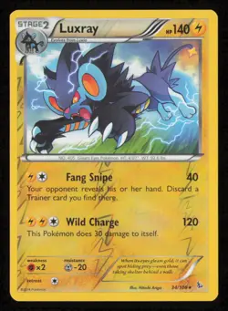 Luxray 34/106 Rare Flashfire Pokemon Reverse Holo Lightly Played - Image 1