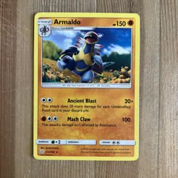 Pokemon TCG Armaldo Sun & Moon - Cosmic Eclipse 112/236 Regular Rare - Image 1