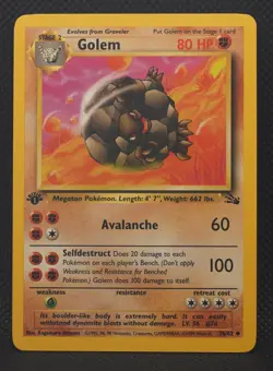 Golem 36/62 1st Edition Fossil Regular Pokemon TCG - Image 1