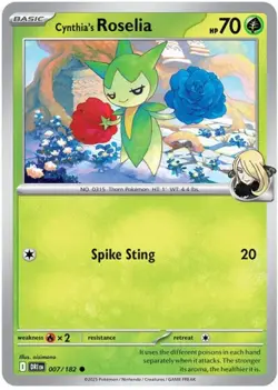 2x Cynthia's Roselia (#007/182) - Reverse Holofo SV - Destined Rivals LP Pokemon - Image 1