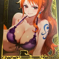 Goddess Story Gold METAL Card - Serial Number #/200! Anime Waifu Nami Bikini - Image 3
