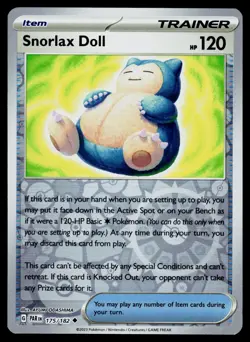 Snorlax Doll 175/182 Uncommon Paradox Rift Pokemon Reverse Holo NM - Image 1