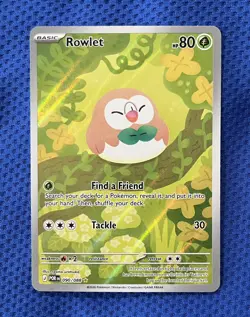 ROWLET 90/88 Pokemon TCG Holographic Illustration Rare Perfect Order - Image 1