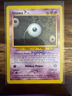 Unown [P] 58/105 Uncommon Neo Destiny Pokemon Unlimited Lightly Played - Image 1