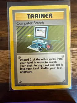 Computer Search 71/102 Rare Base Set Unlimited Pokemon Heavily Played - Image 1