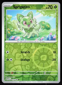 Sprigatito 013/198 Common Scarlet & Violet Pokemon Reverse Holo NM - Image 1