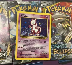 Pokemon Mewtwo Trading Card Game Base Set Holo Rare - Image 1