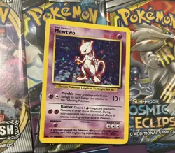Pokemon Mewtwo Trading Card Game Base Set Holo Rare - Image 3