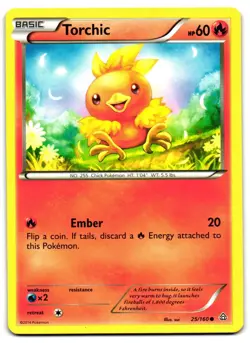 Torchic 25/160 - Primal Clash Common Pokemon TCG - MP Card - Image 1