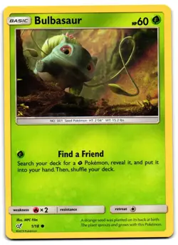 Bulbasaur 1/18 - Detective Pikachu Common Pokemon TCG - LP Card - Image 1