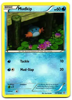 Mudkip 33/160 - Primal Clash Common Pokemon TCG - MP Card - Image 1