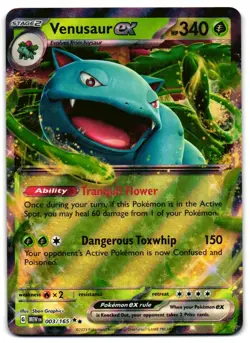 Venusaur ex 003/165 - 151 Double Rare Pokemon TCG - M/LP Card - Image 1