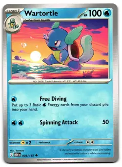 Wartortle 008/165 - 151 Uncommon Pokemon TCG - LP Card - Image 1