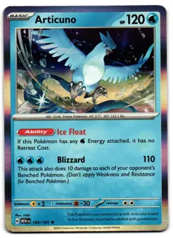 Articuno 144/165 - 151 Rare Pokemon TCG Holo - LP Card - Image 1