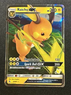 Pikachu Stamped Raichu GX 20/68 Battle Academy Promo Hidden Fates Pokemon Card - Image 1