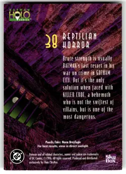 1996 Skybox Batman Holo Series Trading Card #38 Reptilian Horror - Image 2