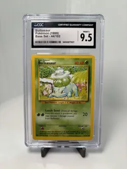 CGC 9.5 Mint+ Bulbasaur 1999 Base Set 44/102 Pokemon Card - Image 1