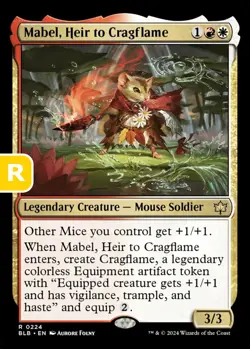 MTG Mabel Heir to Cragflame Bloomburrow Rare Legendary Creature NM - Image 1